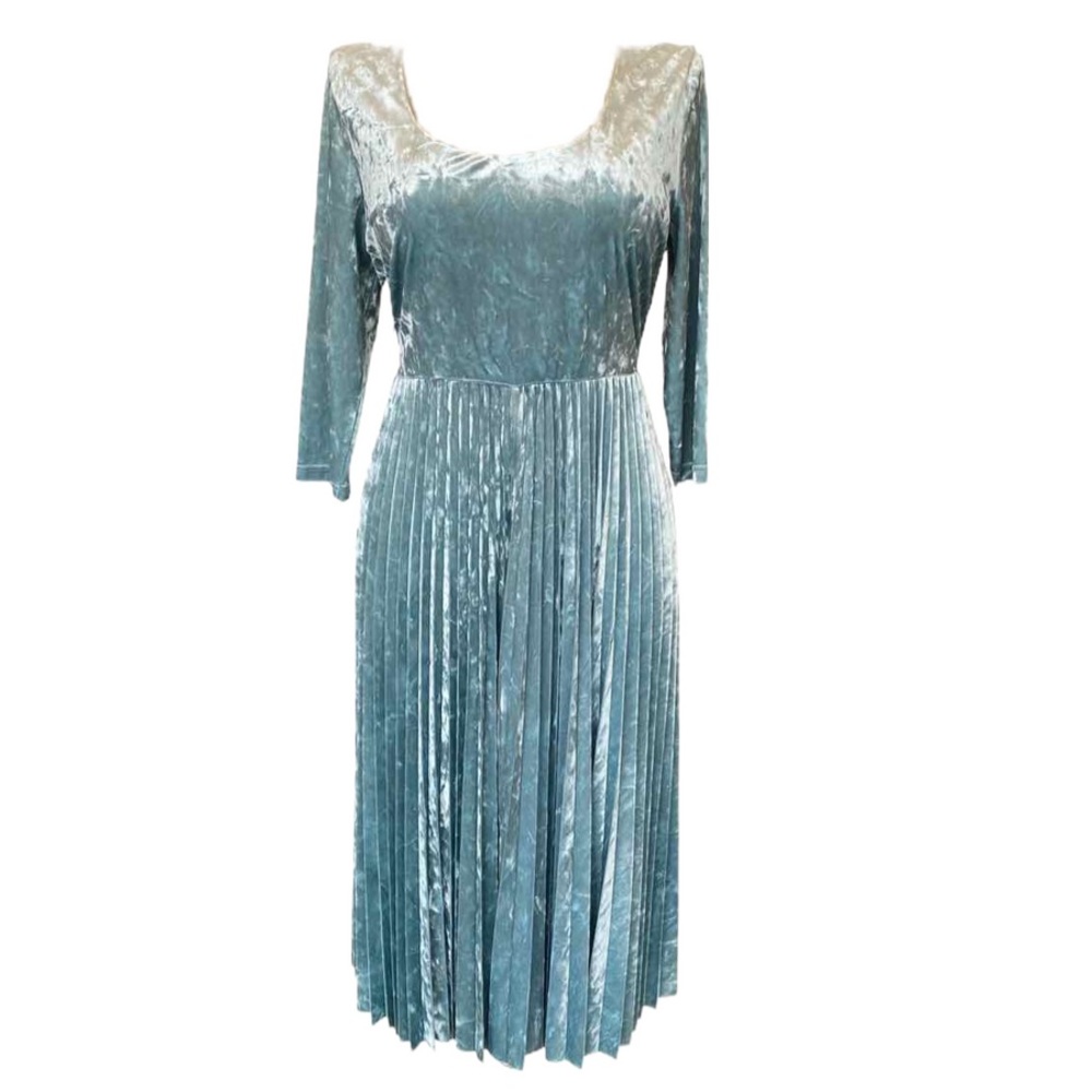 Eva Mendes Sosi Pleated Velvet Dress